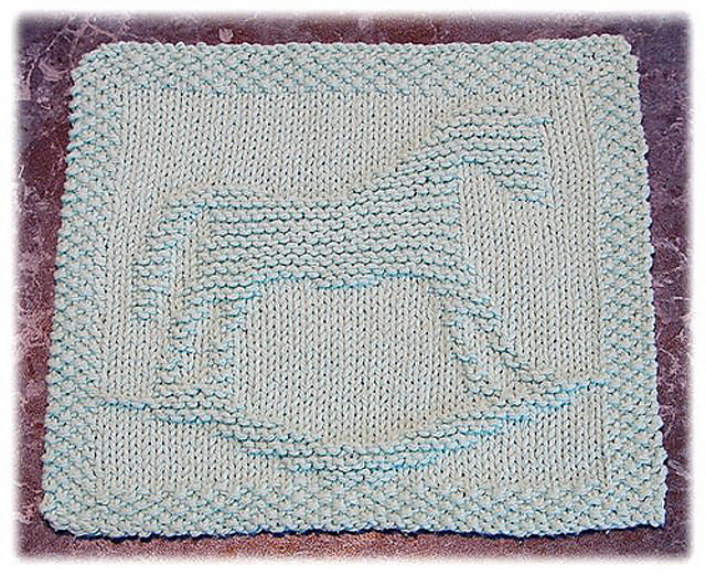 Ravelry Rocking Horse Dishcloth pattern by Rachel van Schie