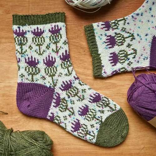 Scottish Thistle Socks