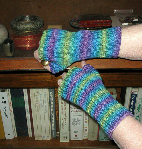 Mixed Ribs Fingerless Mitts photo 1