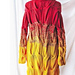 Front view of the finished oversized pleated cardigan – cozy, modern, and stylish