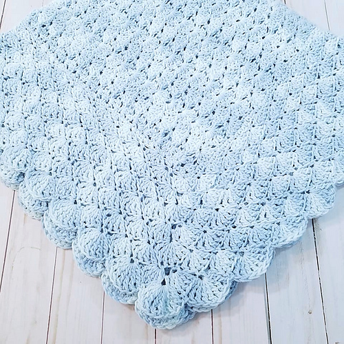 Ravelry Baby Blue Cotton Blanket pattern by Kris Moore