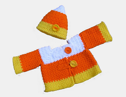 Candy Corn Crochet Sweater and Hat photo 1