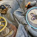 Ladianne embroidered a jean jacket. Needlecraft is addictive...