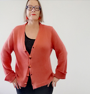 Casual Cardigan Coral Front
