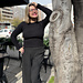 Sweater negro y simple pattern