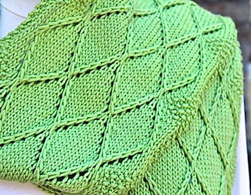 Raised Diamond Points Scarf, Shawl or Blanket photo 4