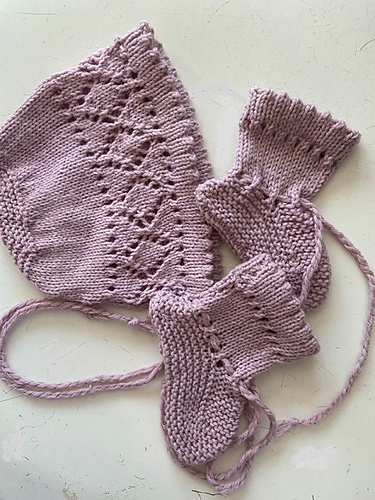 Knitted Eyelet Set For 3 Months photo 2