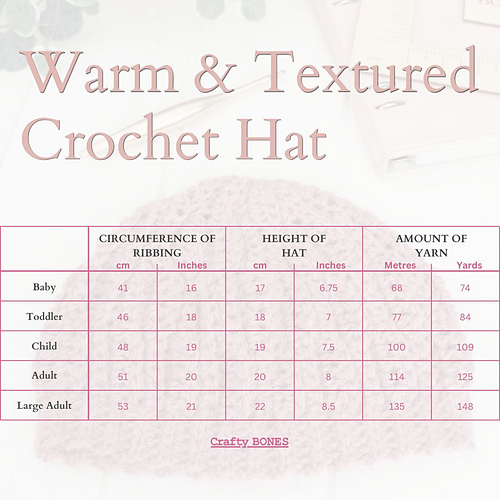 Varme og teksturert lue - Crafty Bones / Leanna Haughian