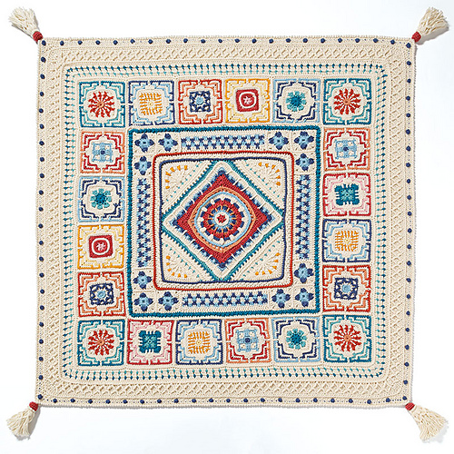 Moroccan Tile Crochet Afghan - 