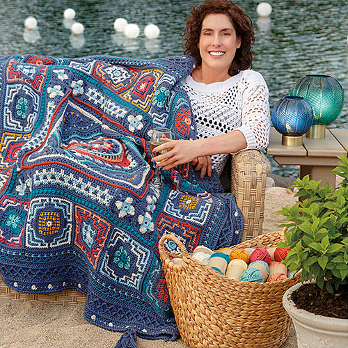 Moroccan Tile Crochet Afghan - 