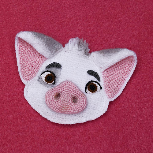 Cute piglet face applique photo 3