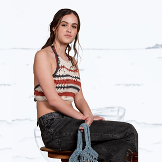 Beach top Rust-Ivory-Charcoal