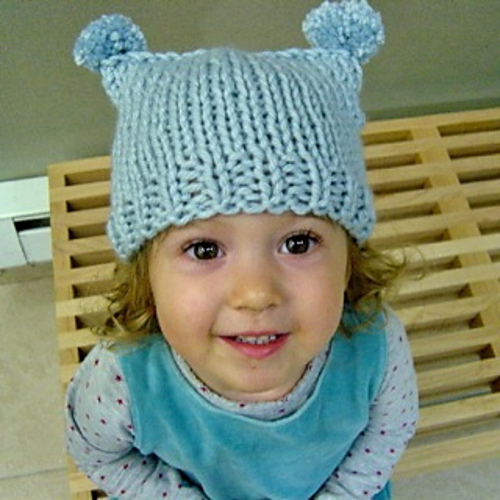 Ravelry Baby Hat with Pom Poms pattern by Lillasyster Handknits