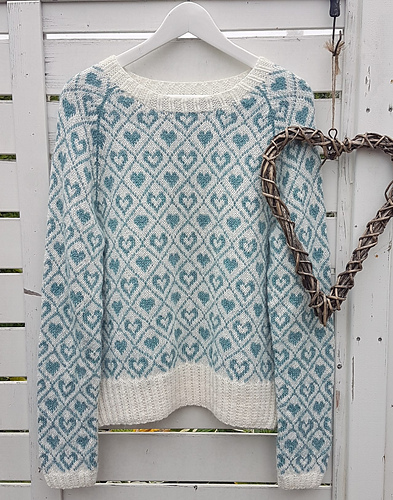 Hjerte-strenger Genser - LilleStrikk by Elisabeth Borch