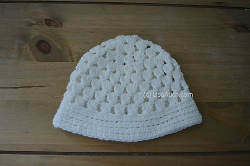 Cluster Stitch Baby Beanie with Flower photo 12