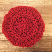 A single knit coaster