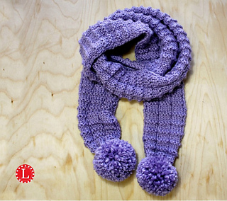 Ravelry: Loom Knit Pom Pom Scarf pattern by Denise Canela