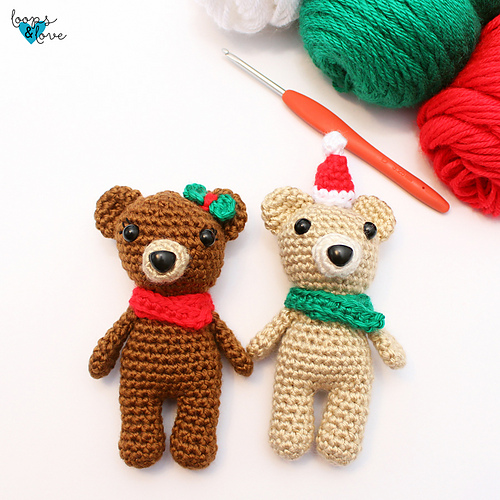 Mini Bear in Stocking - Loops and Love Crochet