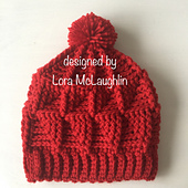 3D Geometric Beanie (red with Pom)