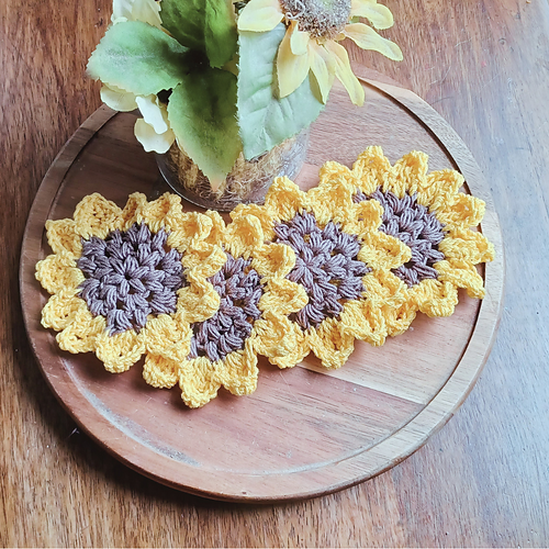 Cotton Sunflower Coasters