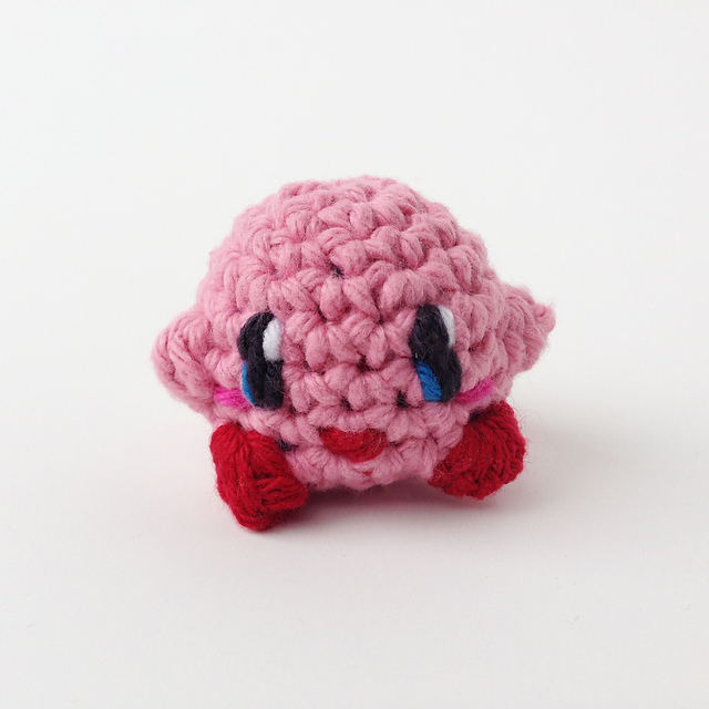 Ravelry Kirby Amigurumi Kawaii Keychain pattern by LouiesLoops
