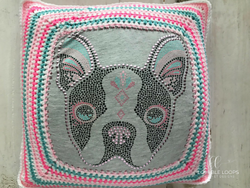 Up-cycled t-shirt Crochet Pillow photo 3