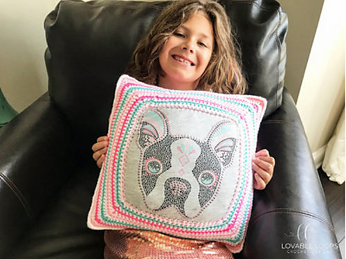 Up-cycled t-shirt Crochet Pillow photo 1