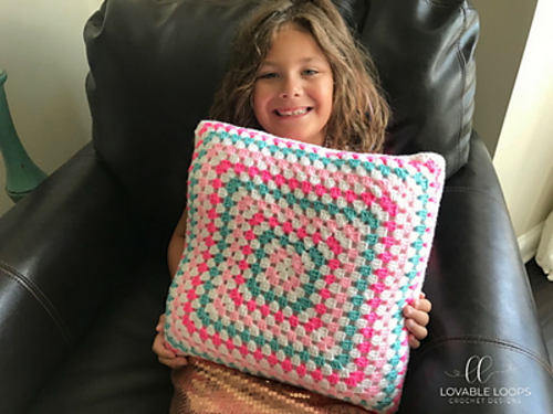 Up-cycled t-shirt Crochet Pillow photo 2