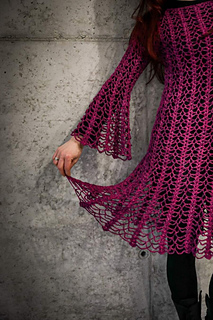 crochet bell sleeve dress pattern From Then to Now Turning this original design, from a crochet top-now into a crochet dress Remixed this top, adding on wide bell sleeves, increased the length with some abstract surface crochet
