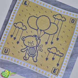 Mosaic Teddy Afloat Crib Blanket