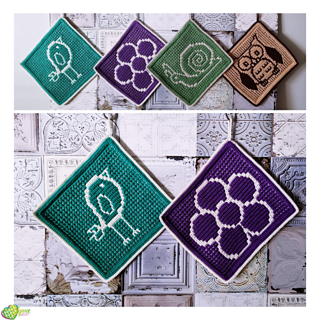 Mosaic Tweety Bird & Blossom Potholders