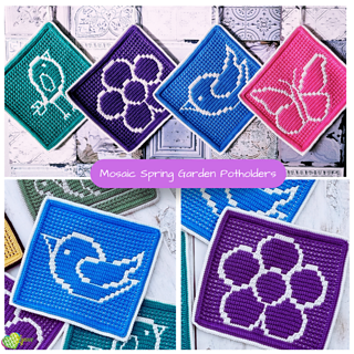 Mosaic Spring Garden Potholders
