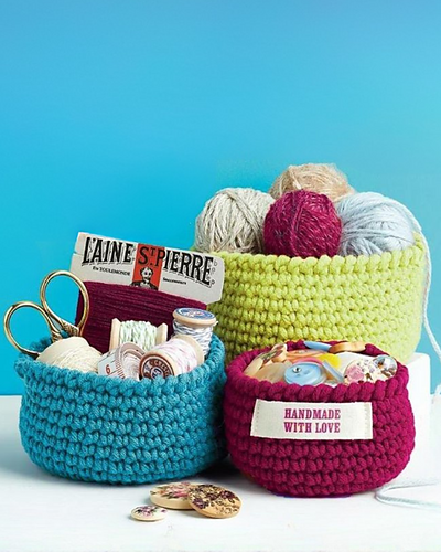 Easy Crochet Nesting Bowls. set of 3