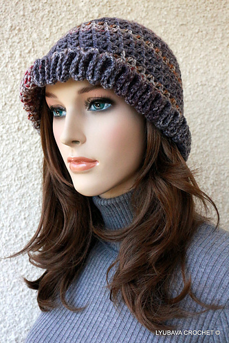 Ravelry: LyubavaCrochet's Women Crochet Hat With Flower In Casual Gray