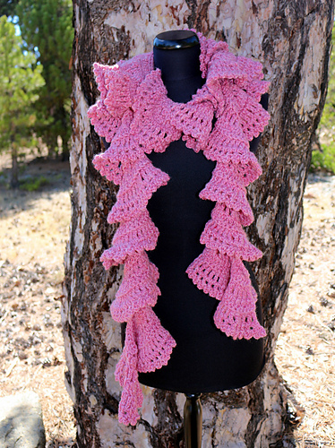 Chunky heklet Skjerf med ruffles - Milimagfa