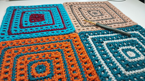 Mosaic Crochet Granny Square 1