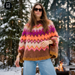Chunky Poncho Brownberry pattern