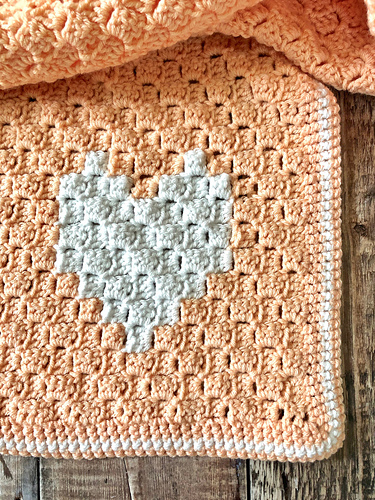 Ravelry: C2C Heart Baby Blanket pattern by Debbie Field