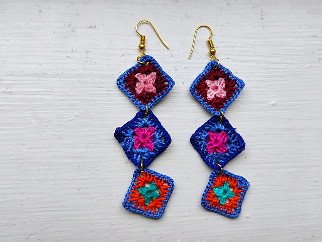 Crochet Granny Square Earrings