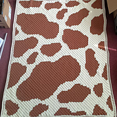 Cow Print C2C Blanket Crochet Pattern by Magic Yarn Pixels