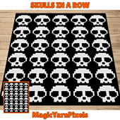C2C Skulls In A row Crochet Pattern by Magic Yarn Pixels
