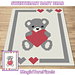 Sweet Heart Baby Bear C2C Crochet Blanket Pattern by MagicYarnPixels