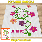 Dopamine Molecule C2C Crochet Pattern by Magic Yarn Pixels