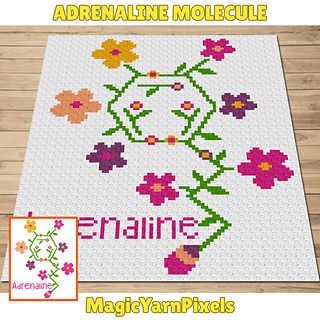Adrenaline Molecule C2C Crochet Pattern by Magic Yarn Pixels
