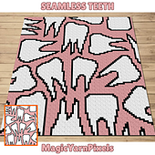 Seamless Teeth C2C Crochet Pattern by Magic Yarn Pixels