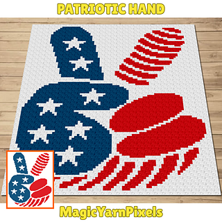 Patriotic Hand Crochet Pattern by Magic Yarn Pixels