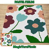 Pastel Fields C2C Crochet Pattern by Magic Yarn Pixels