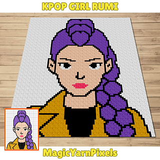 Kpop Girl Rumi C2C Crochet Pattern By Magic Yarn Pixels