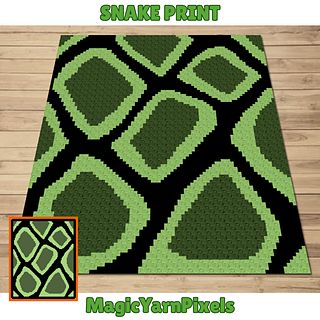 Snake Print C2C Crochet Pattern by Magic Yarn Pixels