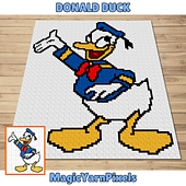 Donald Duck C2C Crochet Pattern By Magic Yarn Pixels
